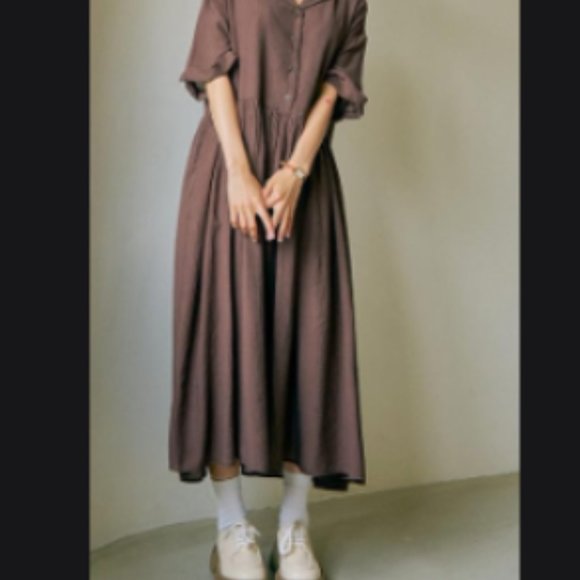 Isaac Mizrahi Dresses & Skirts - Isaac Mizrahi flowy brown short sleeve dress, size S